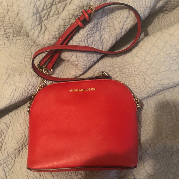 mk red crossbody bag